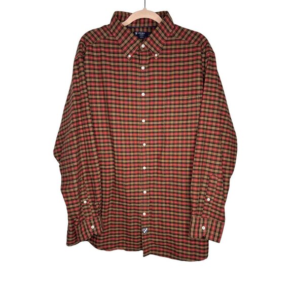 Cremeux Classics Men's Button-Up Plaid Long Sleeve Cotton Shirt Size 2XB - Picture 1 of 9
